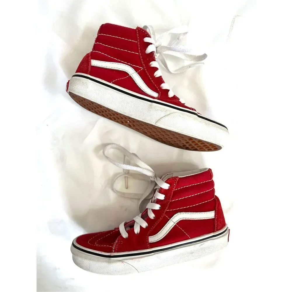 VANS Kids’s US13.5 Red Classic Sk8-Hi® High-Top Sneakers Shoes
